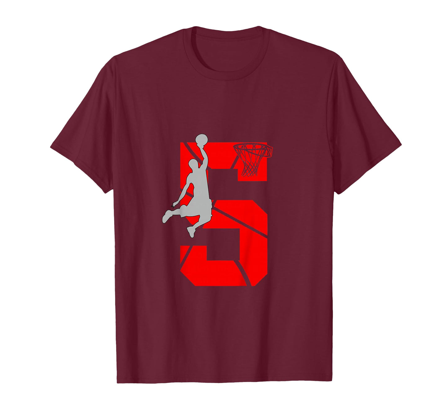 5 Year Old 5th Basketball Birthday PartyTheme Boys Girls T-Shirt