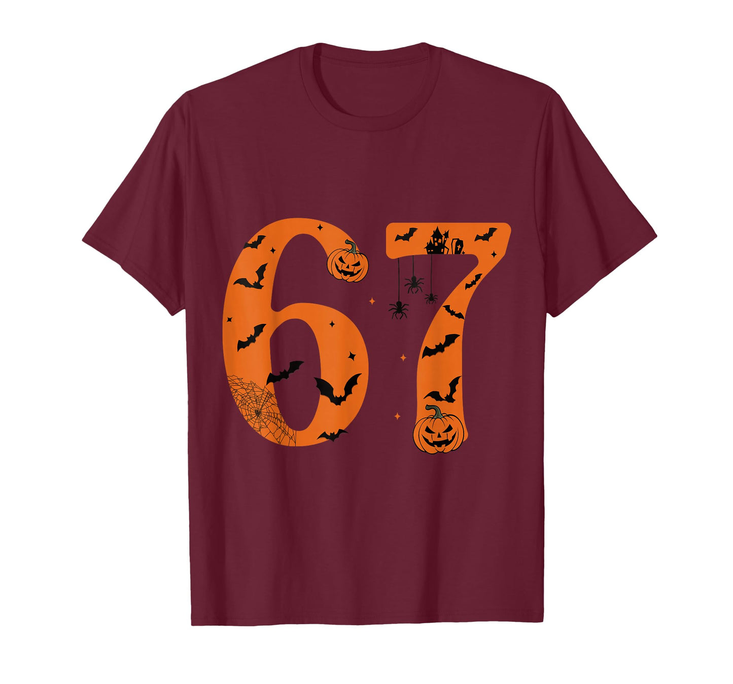 Six Seven 6 7 Halloween Meme Pumpkin T-Shirt