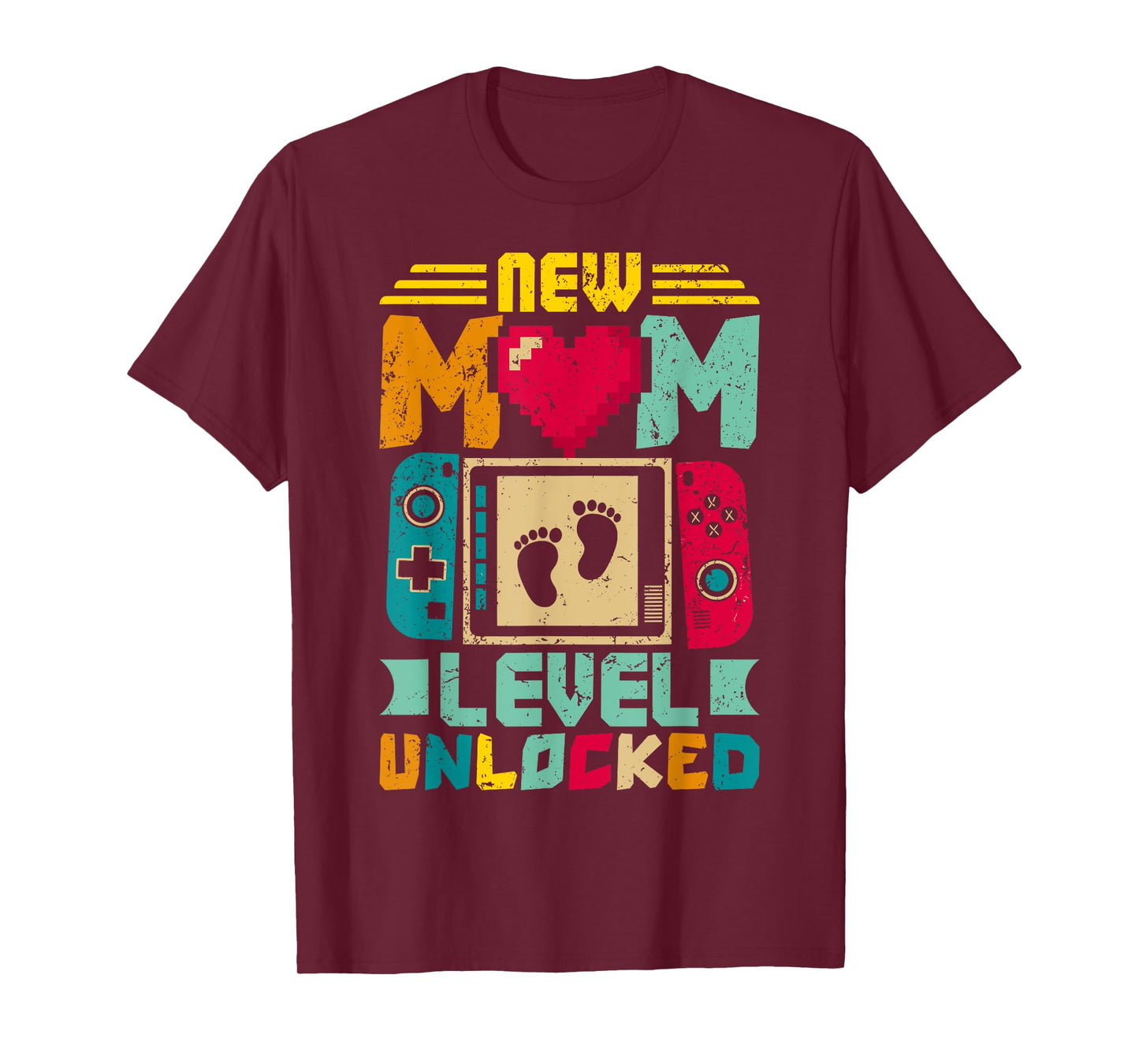 Mom Level Unlocked I Leveled Up To Mommy New Mom Gamer T-Shirt