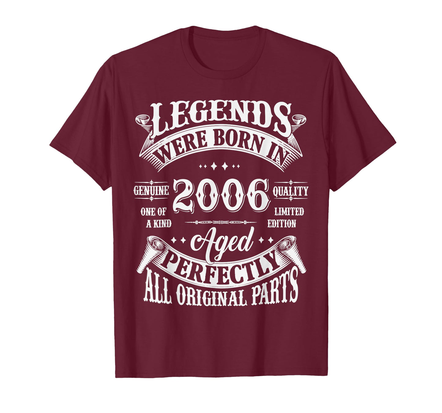 19th Birthday Tee 19 Years Old Vintage Legends Born In 2006 T-Shirt