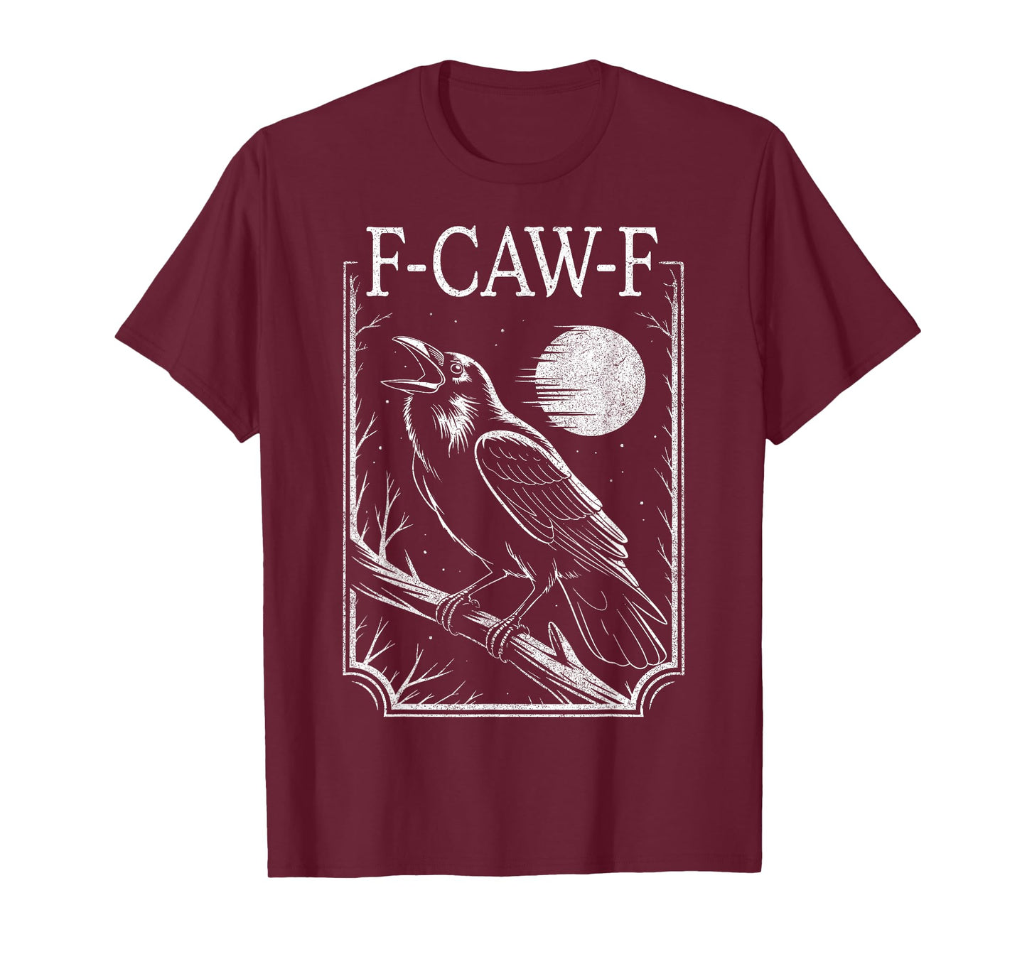 F-Caw-F Crow Minimal – Retro Gothic Black Bird Funny Raven T-Shirt