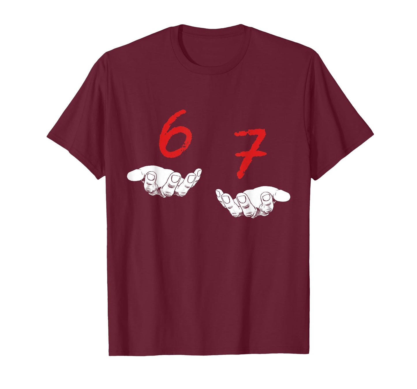 Funny Hands Six Seven 6 7 Meme Gen Alpha Slang T-Shirt
