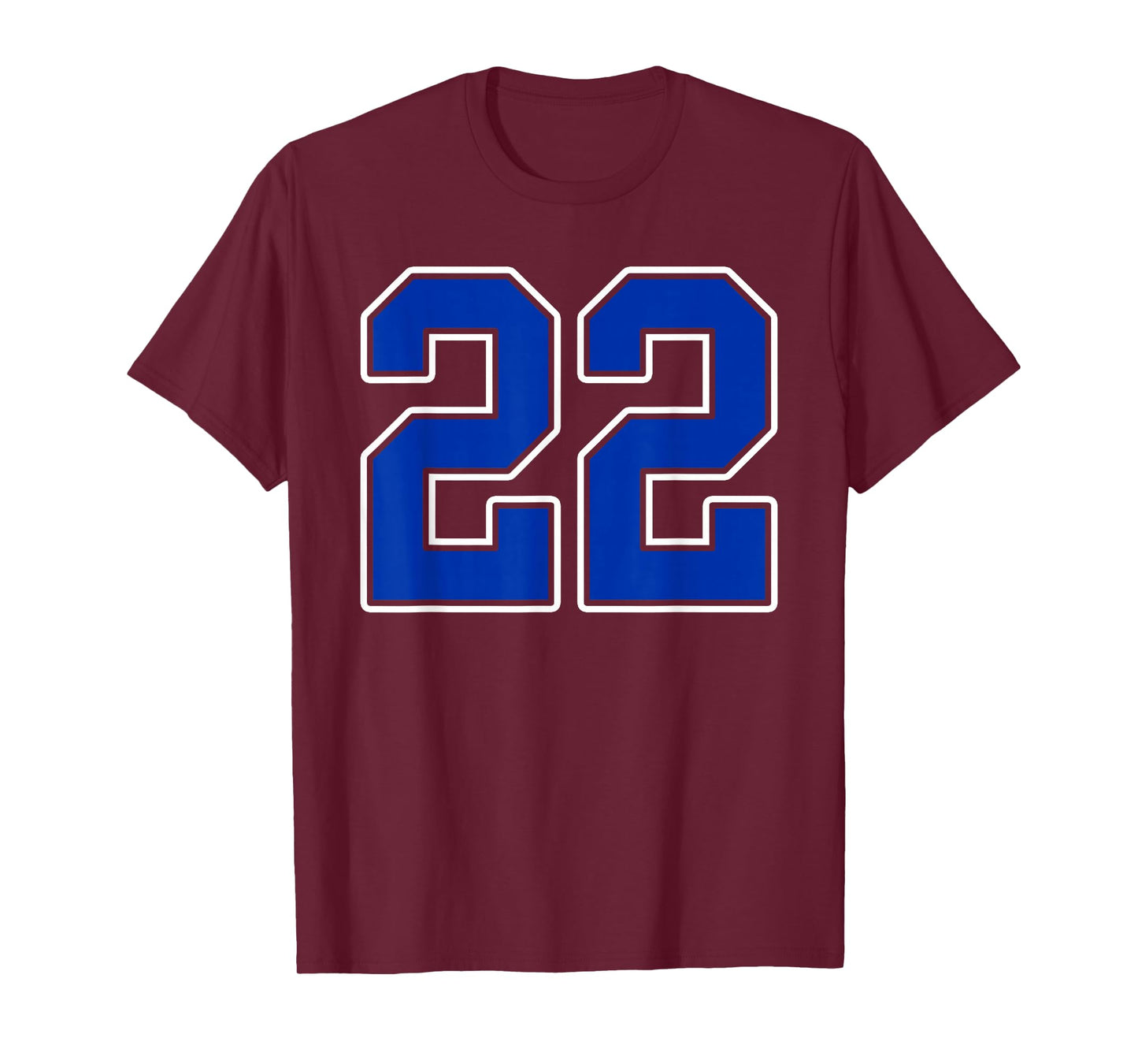 Royal Blue White Number 22 Jersey Player Uniform #22 T-Shirt
