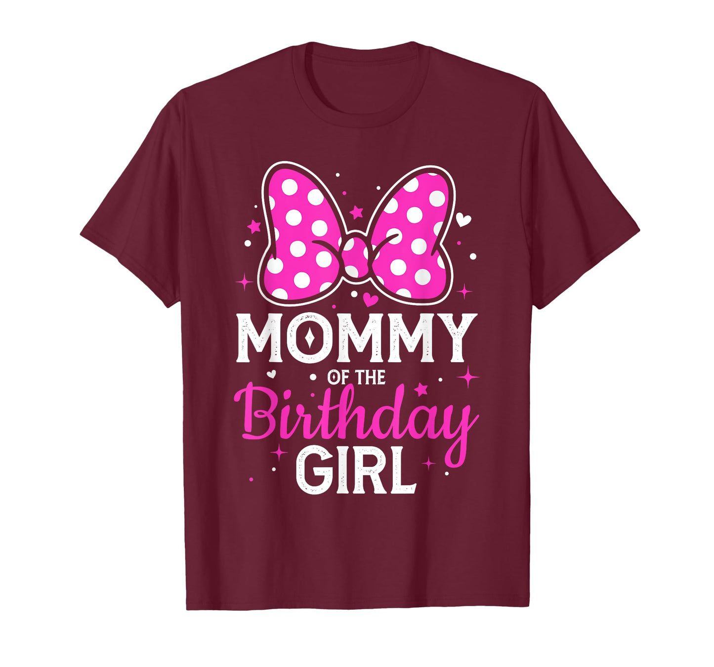 Daddy of The Birthday Girl Cute Pink Bow Family Matching T-Shirt