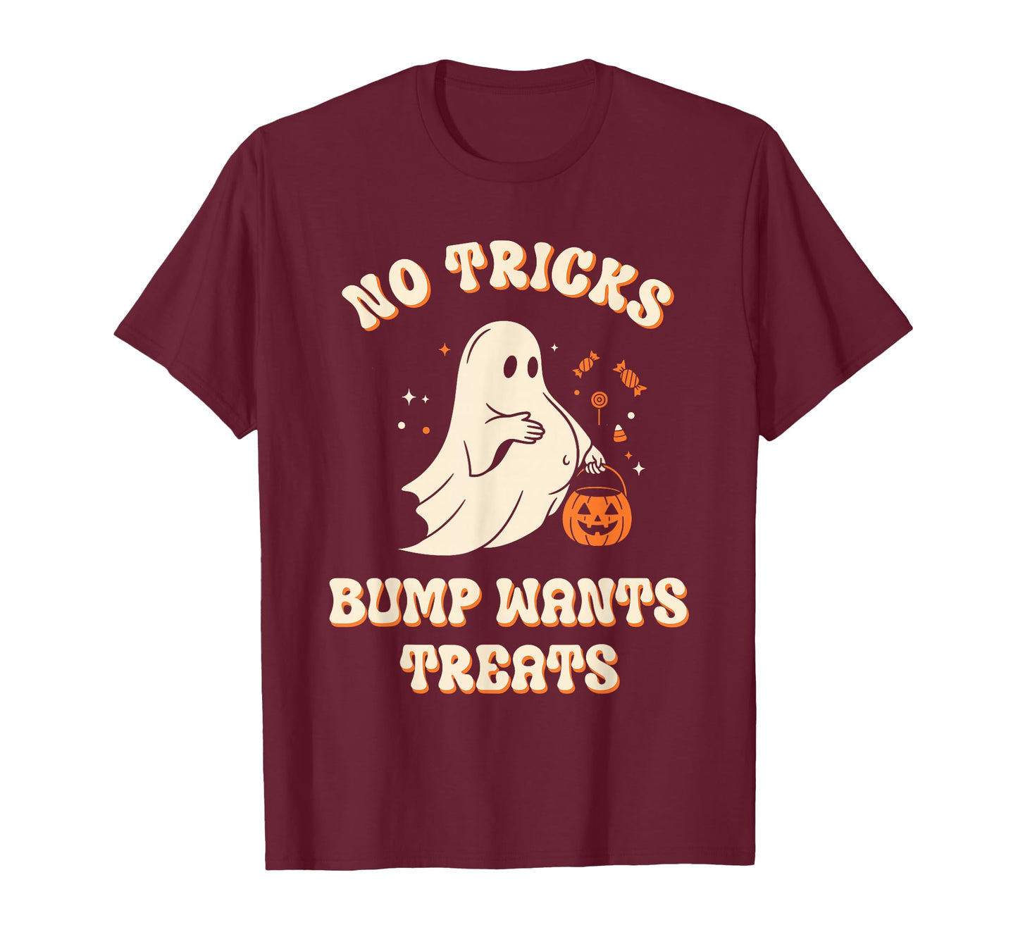 Pregnant Ghost Lazy Trick Or Treat Dress Funny Halloween T-Shirt