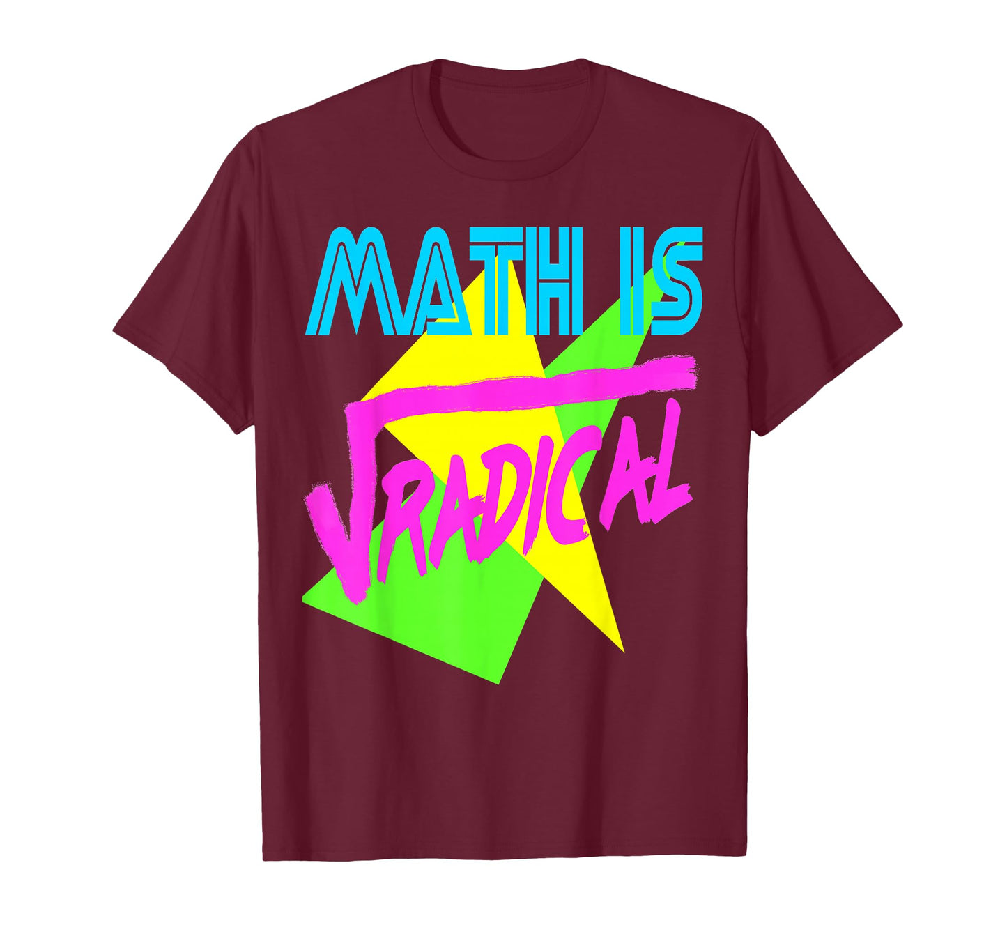 Funny Math Is Radical Retro 80s Vintage Algebra Teacher T-Shirt