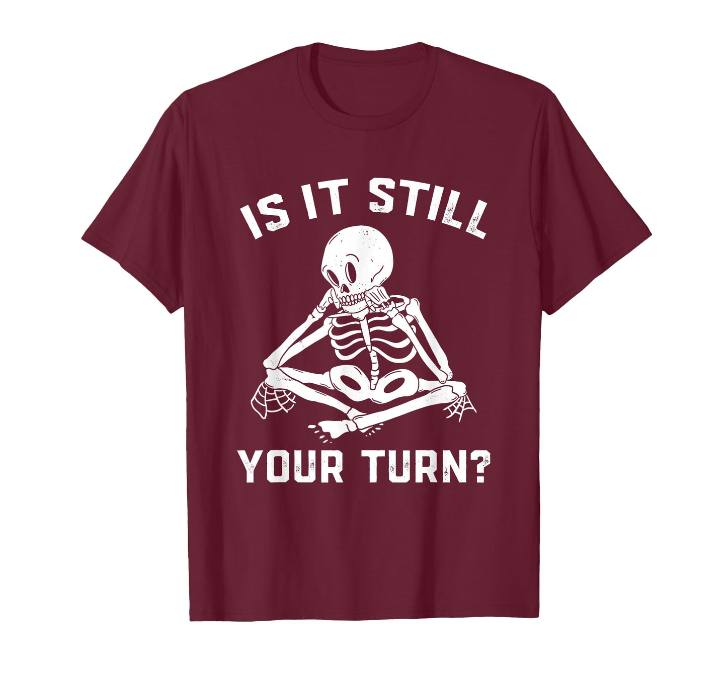 Board Game Player Waiting Skeleton Halloween Gamer Men Women T-Shirt