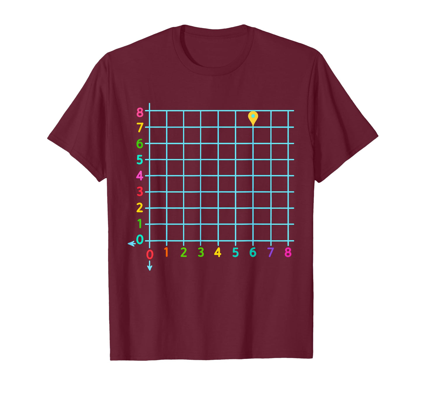 Coordinate (6,7) Funny Math Teacher 67 Math Lover Boys Kids T-Shirt