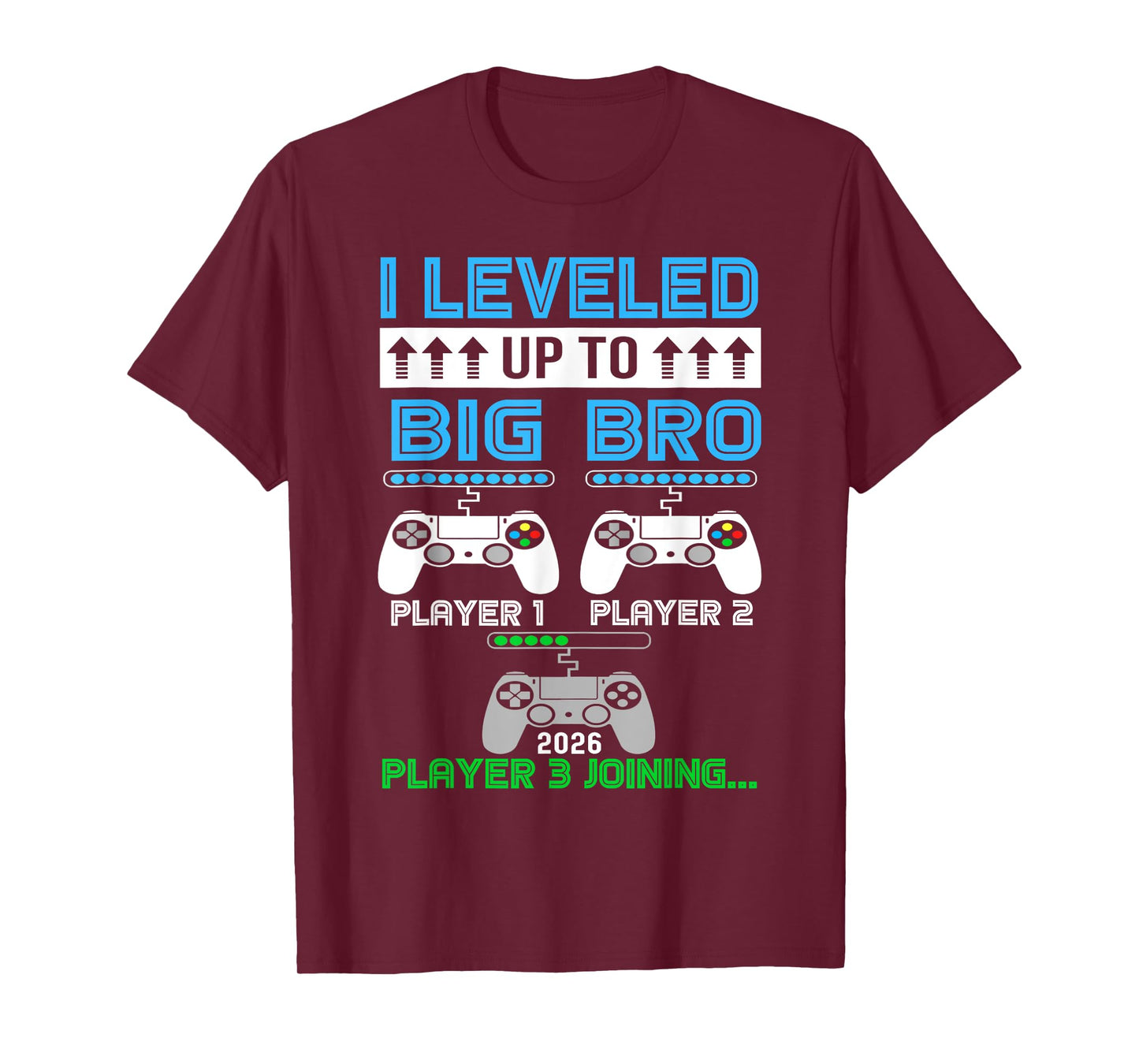 leveled Up To Big Brother Again Big Brother Est 2026 Kids T-Shirt