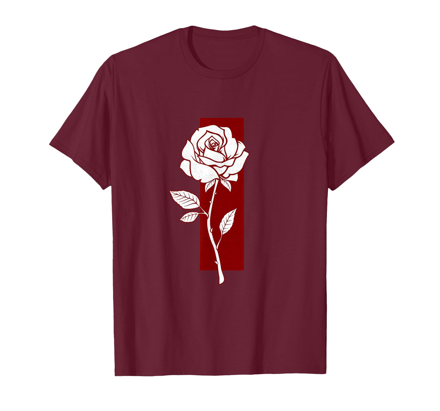 Maroon Red Burgundy Distressed Color Bar Rose Maroon T-Shirt