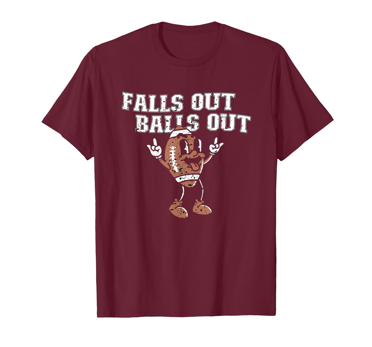 Retro Falls Out Balls Out Football Vintage Thanksgiving T-Shirt