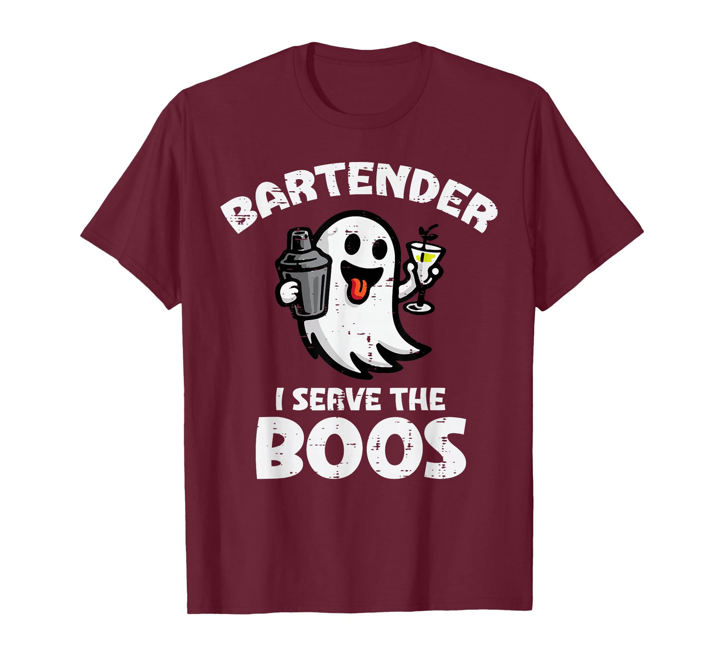 Halloween Bartender Ghost Serve Boos Funny Costume Men Women T-Shirt