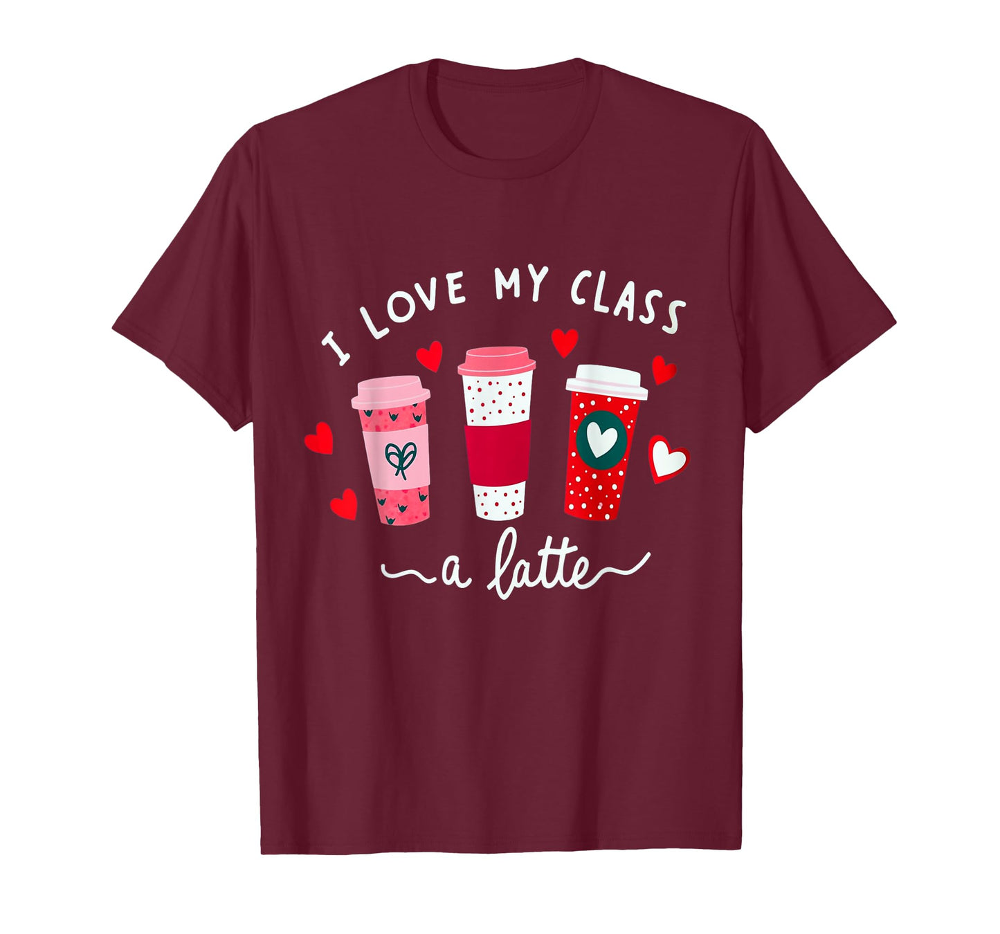 Teachers Valentine Day I Love My Class A Latte Coffee Women T-Shirt