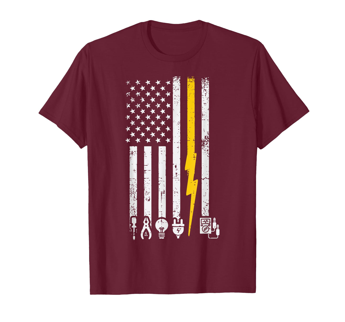 Electrician Icons US Flag Electrical Patriotic Men Women Kid T-Shirt