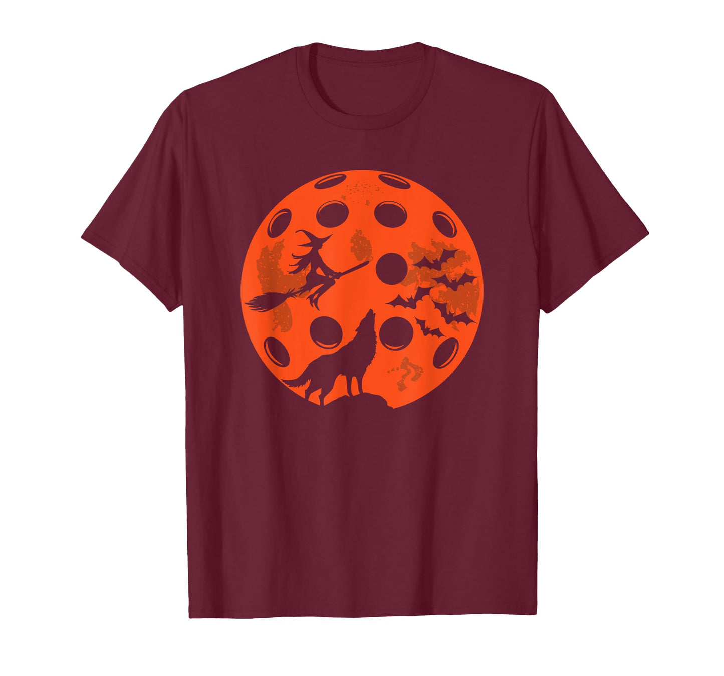 Halloween Pickleball Moon Spooky Graphic T-Shirt
