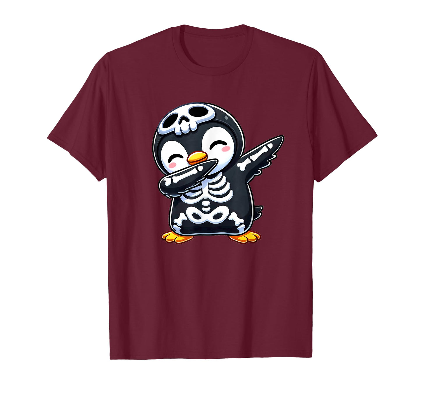 Penguin Halloween Skeleton Kids Women Men Penguin T-Shirt