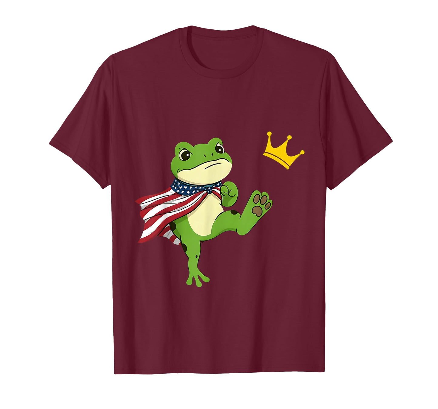 No Kings Since 1776 Portland American Frog Kicking Crown T-Shirt