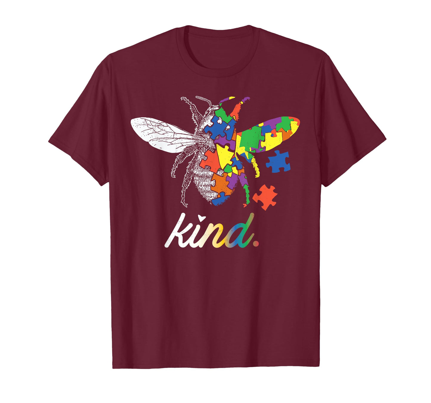 Bee Kind Beautiful Autism Awareness Gift Tee Shirt Puzzle T-Shirt
