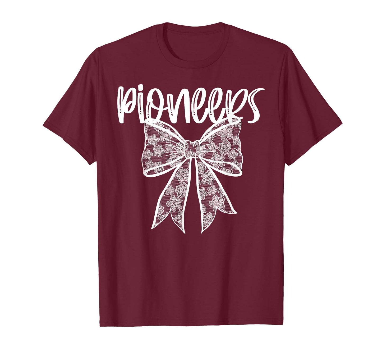 Pioneers Coquette Aesthetic Girly Team Mascot Lace Bow T-Shirt