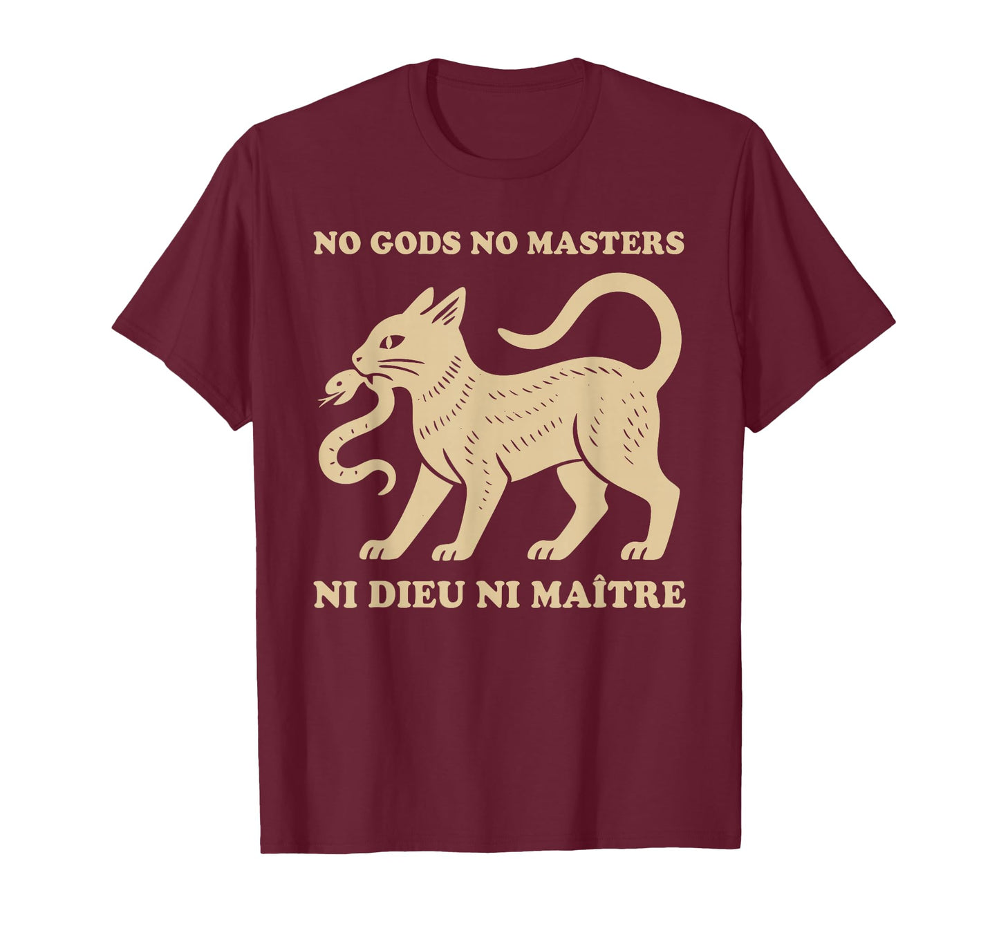 No Kings Ni Dieu Ni Maitre Cat Protest Resist Anti-Fascism T-Shirt