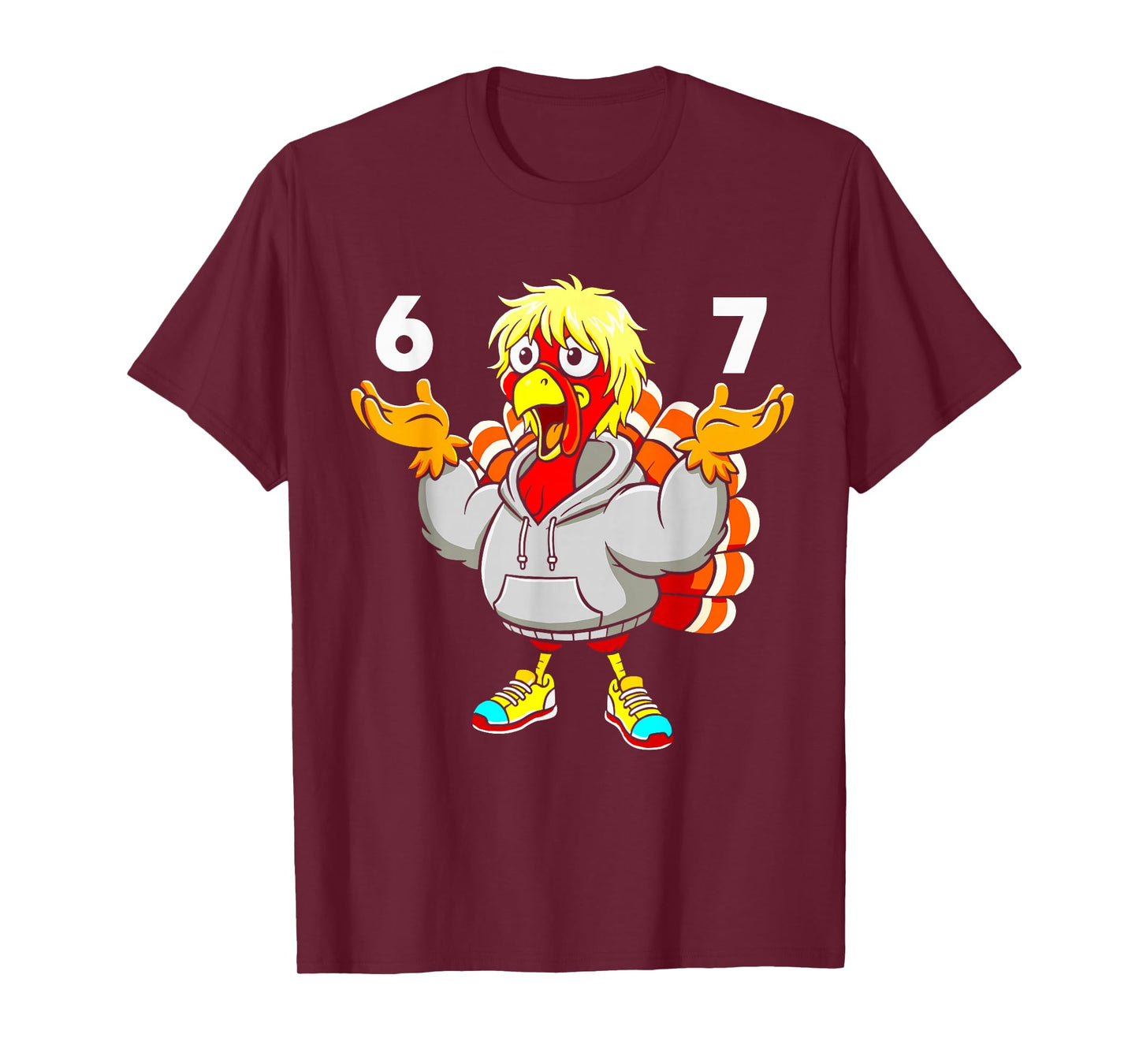 Funny 67 Thanksgiving Meme Turkey Six Seven Costume Boy Girl T-Shirt