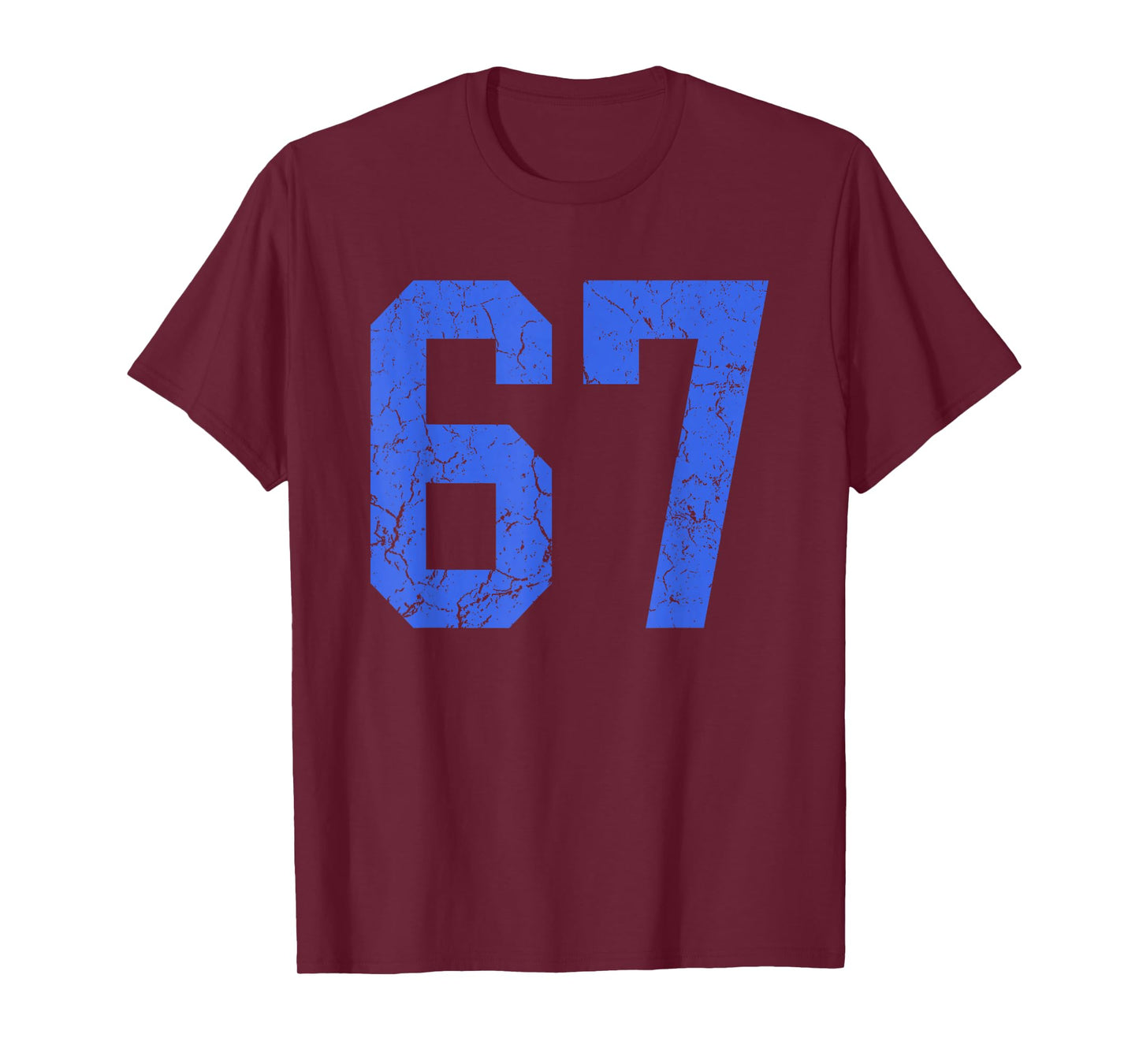 Distressed Royal Blue Number 67 Jersey Player Uniform #67 T-Shirt