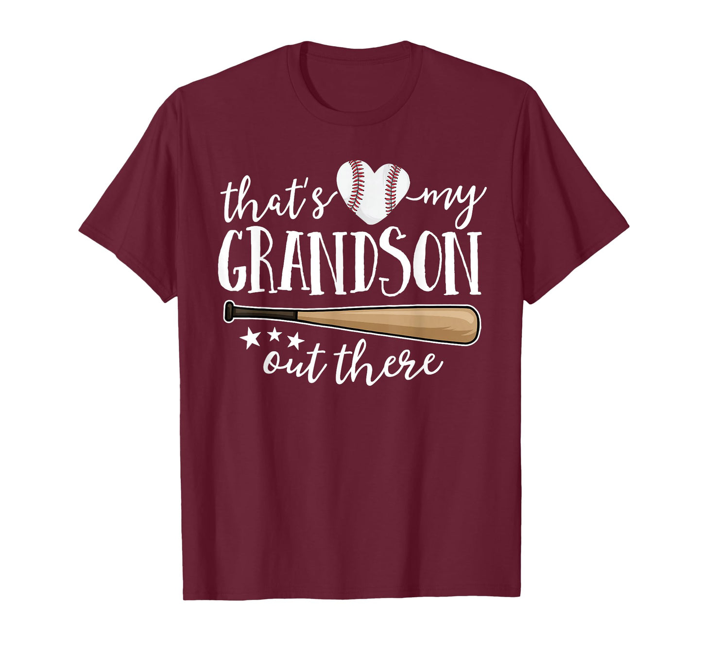 That's My Grandson Out There Gift Women Baseball Grandma T-Shirt