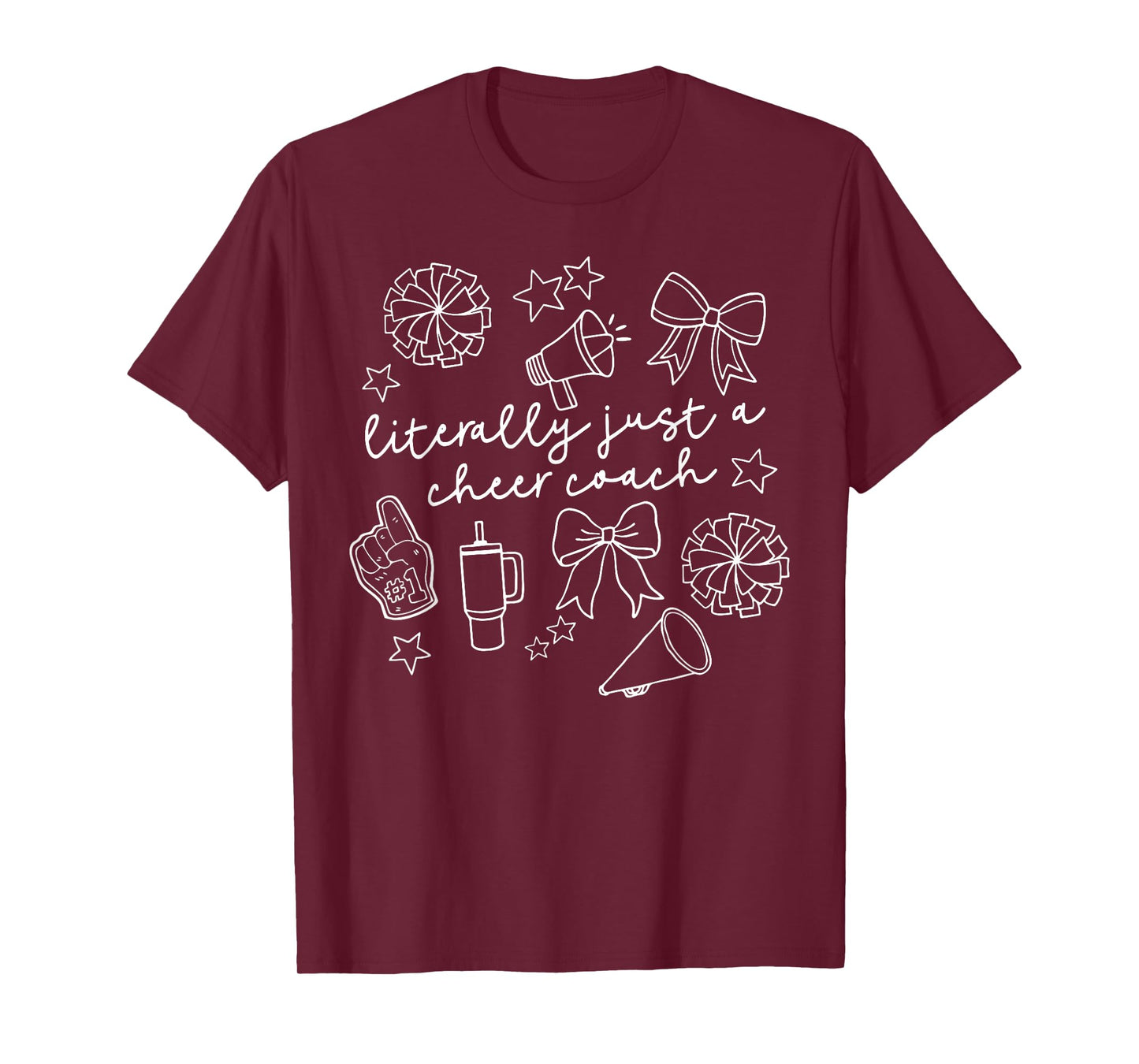 Retro Bow Literally Just A Cheer Coach Cheerleading Coach T-Shirt