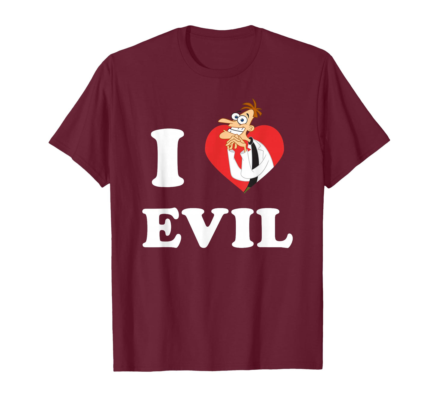 Disney Phineas And Ferb I Heart Evil Dr. Doofenshmirtz Logo T-Shirt