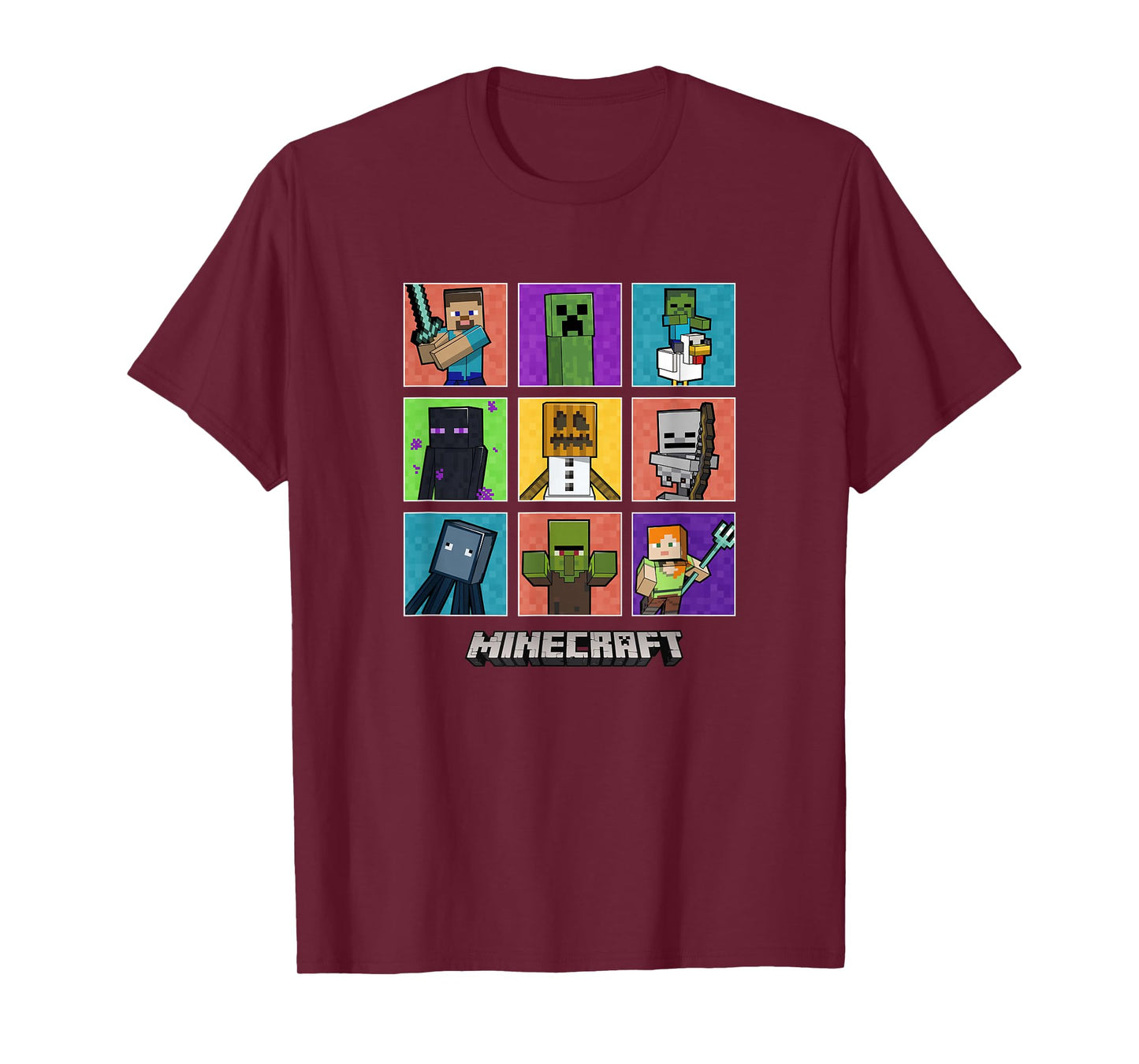 Minecraft Group Shot Colored Box Up T-Shirt