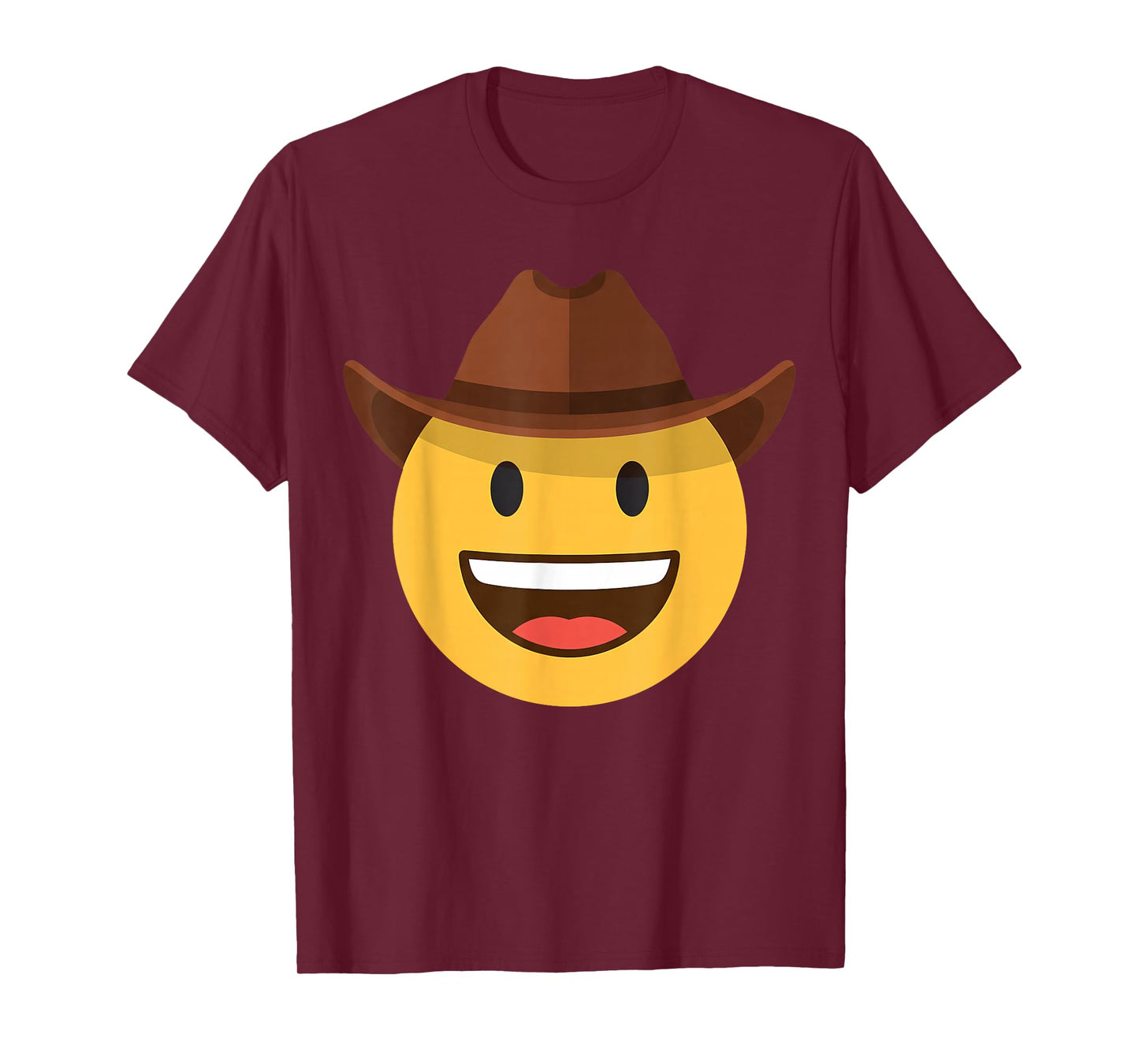 Funny Emoticon Cowboy Howdy Hat Happy Face T-Shirt