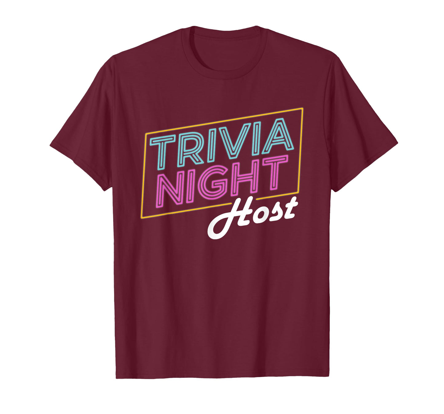 Board Game Apparel Trivia Night Host T-Shirt - Unisex Adults - Black - Short Sleeve - Letter Print - Crew Neck - Casual - Retro Trivia Host T-Shirt