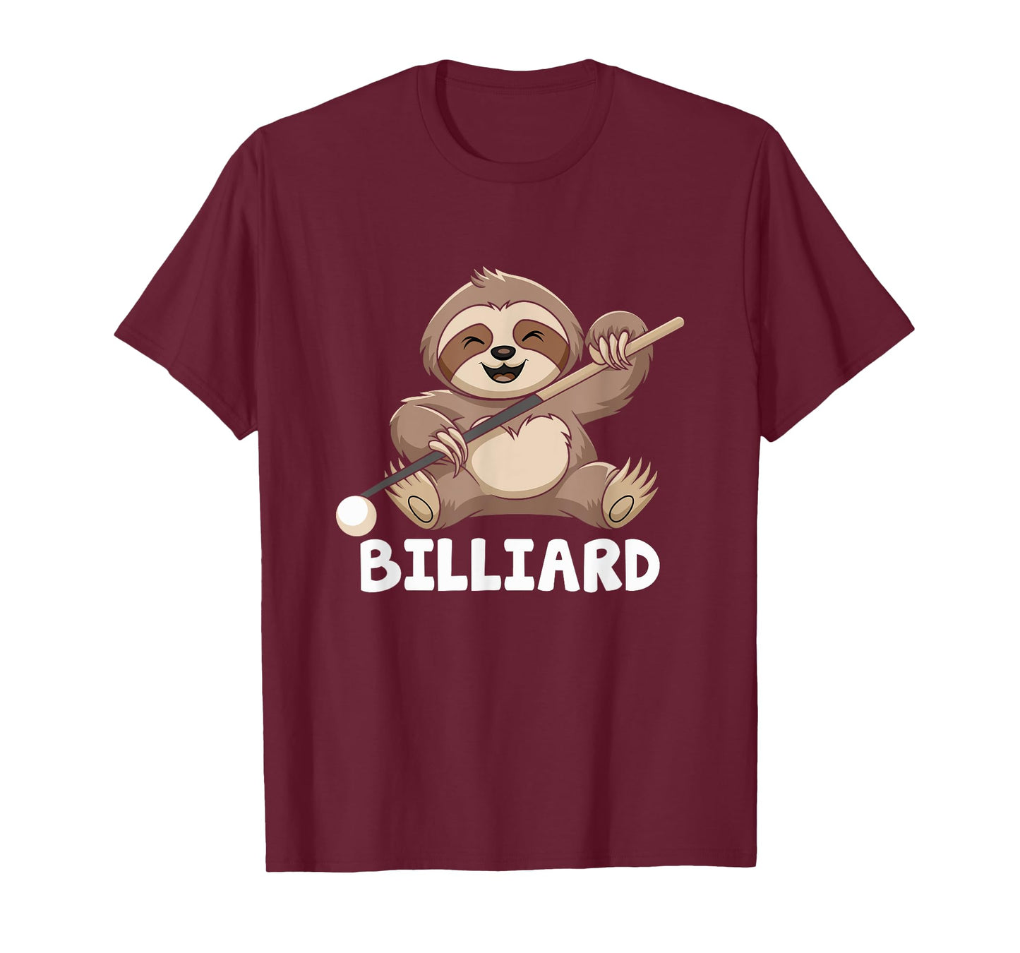 Sloth Playing Billiard Pool Cue Sports Athlete Game For Kids T-Shirt