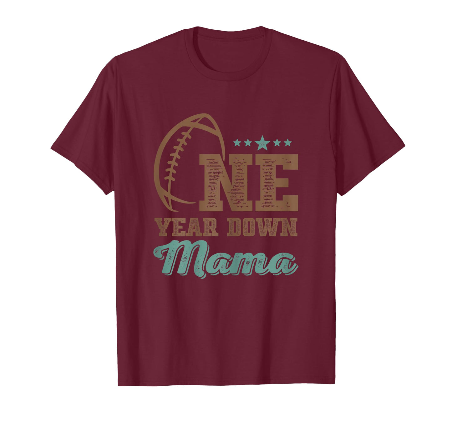 Mama Of The Birthday Boy 1st Year Down Birthday Football T-Shirt