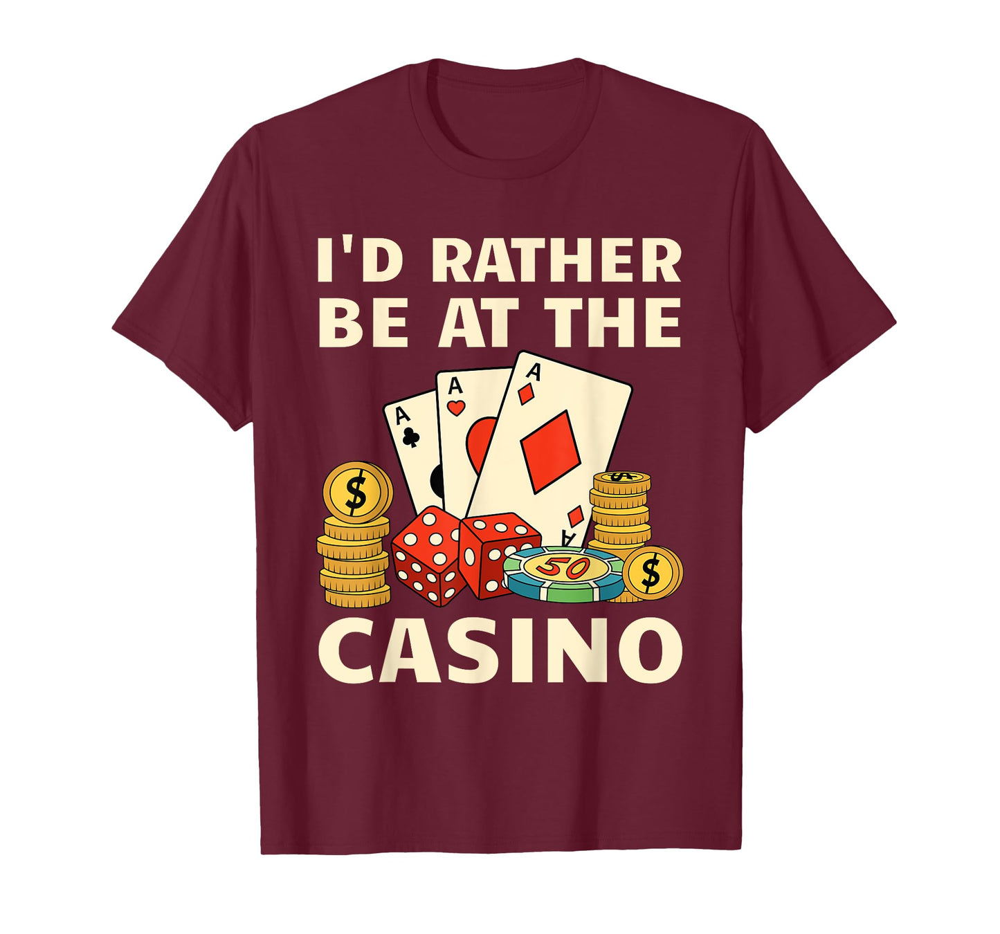 Cool Casino Lover Art For Men Women Casino Gambling Gambler T-Shirt