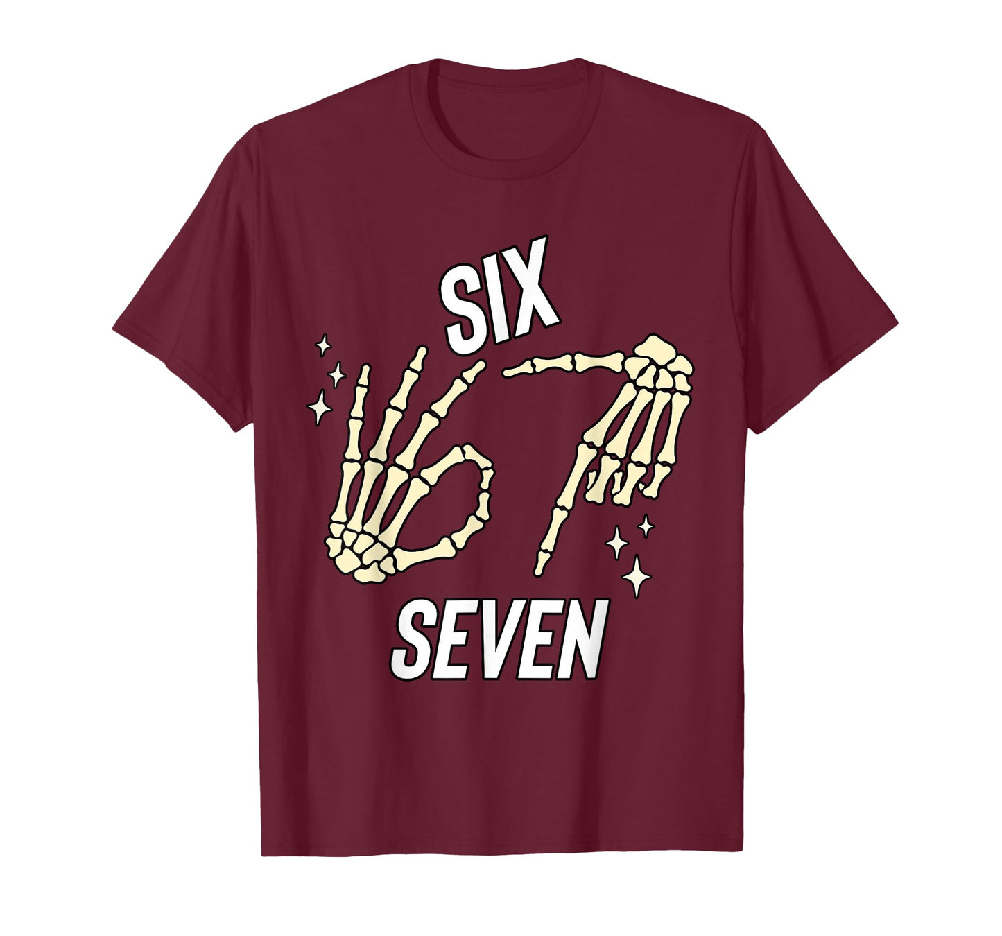 Funny Six Seven gen Alpha Slang Meme 6 7 Skeleton Costume T-Shirt