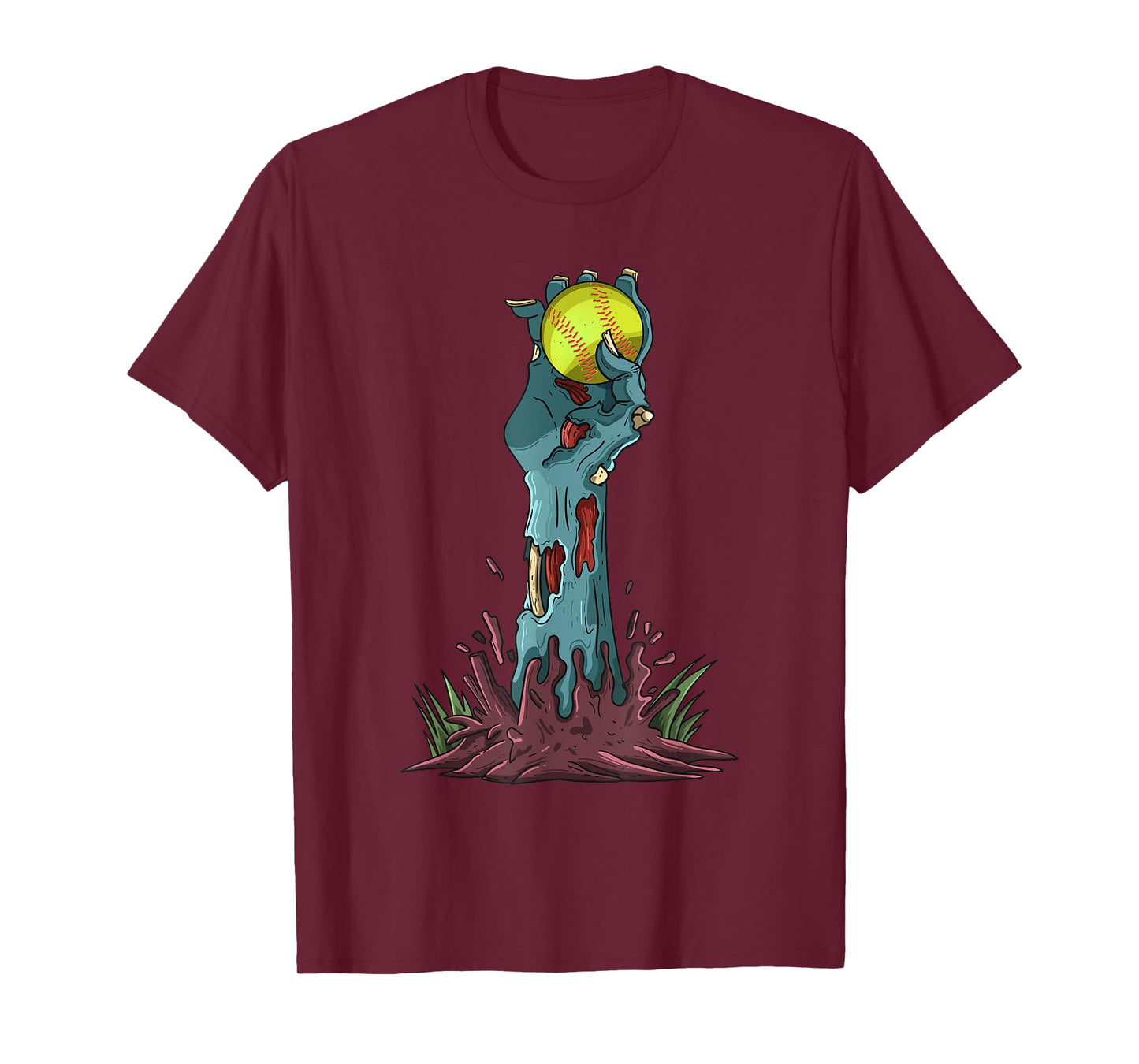 Zombie Hands Softball Funny Halloween Horror Scary Outfit T-Shirt