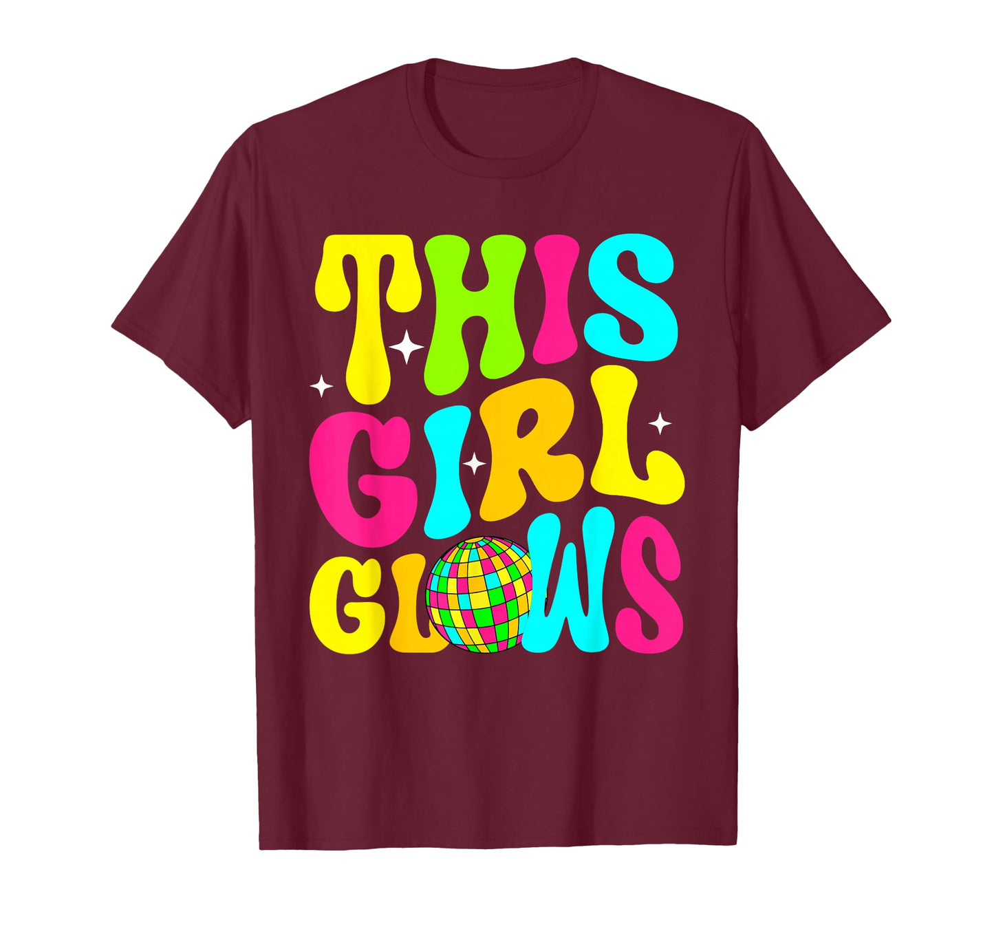 This Girl Glows Colorful Groovy For Kids Girls Women T-Shirt