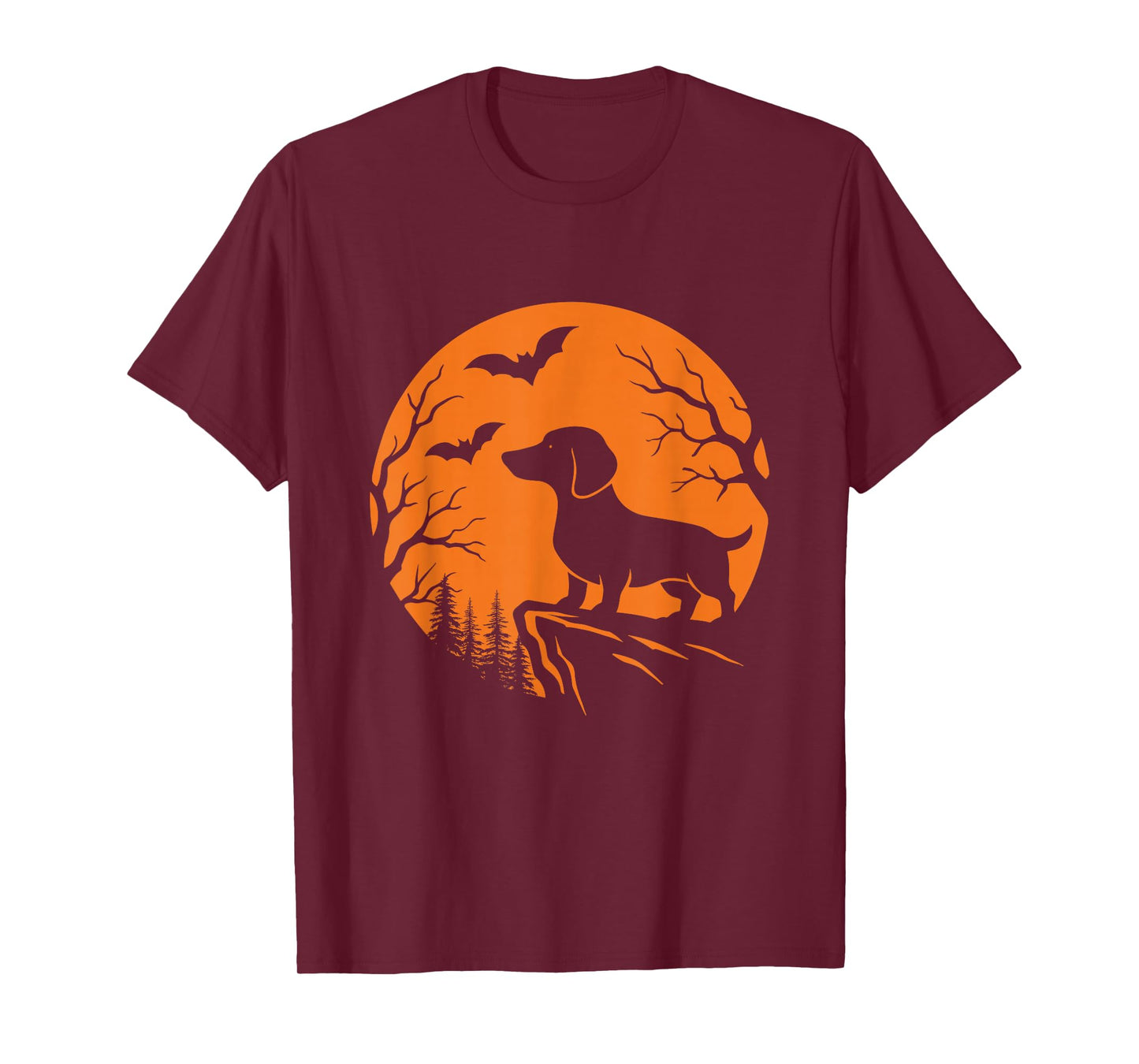 Weiner Dog Moon - Spooky Halloween Dachshund Sausage Dog T-Shirt
