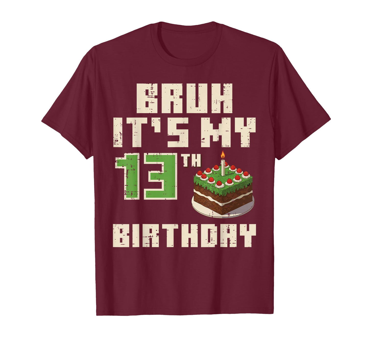 13th Birthday Pixel Gamer 13 Year Gaming Bday Boys Teen Kids T-Shirt