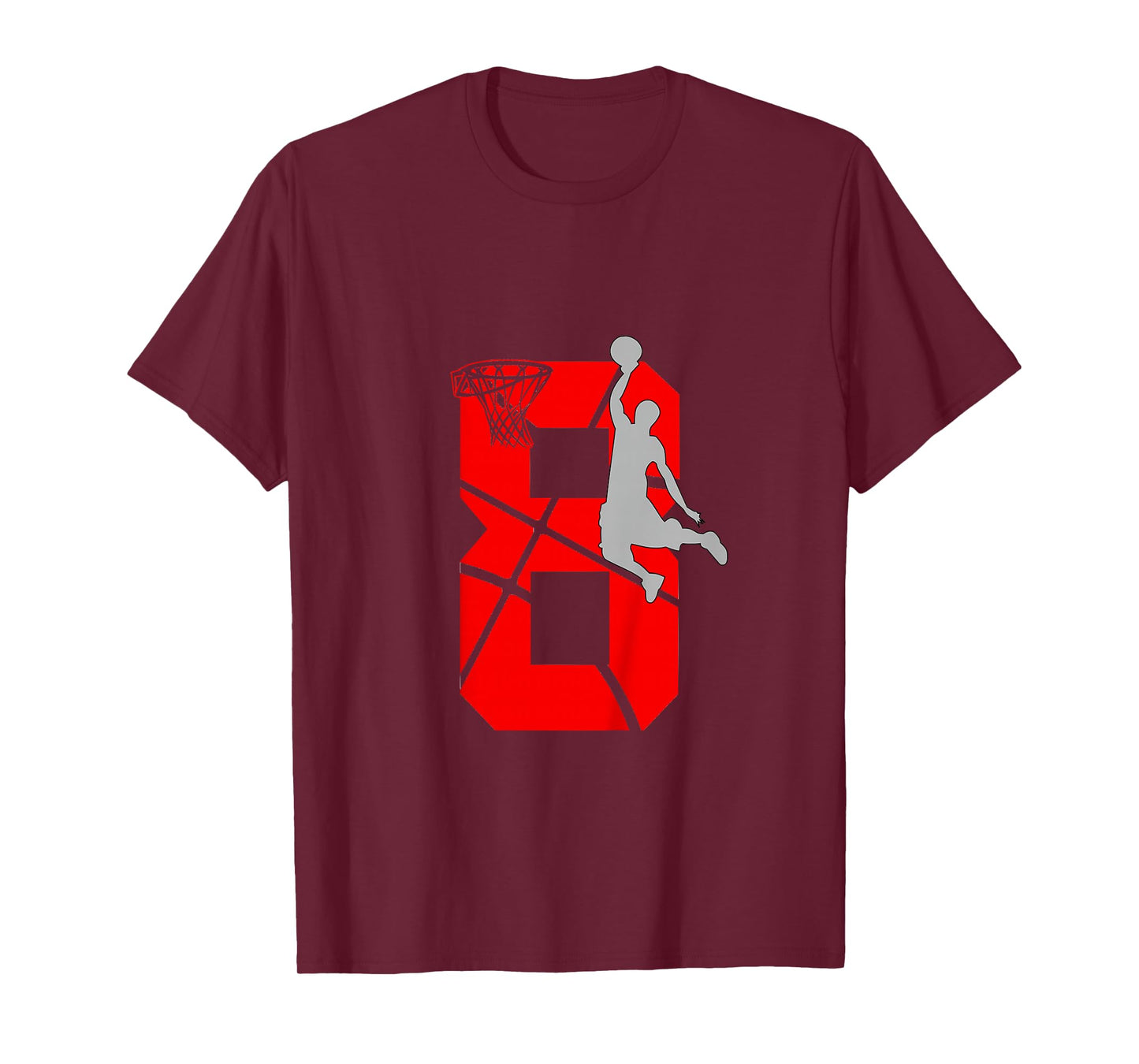 8 Year Old 8th Basketball Birthday PartyTheme Boys Girls T-Shirt