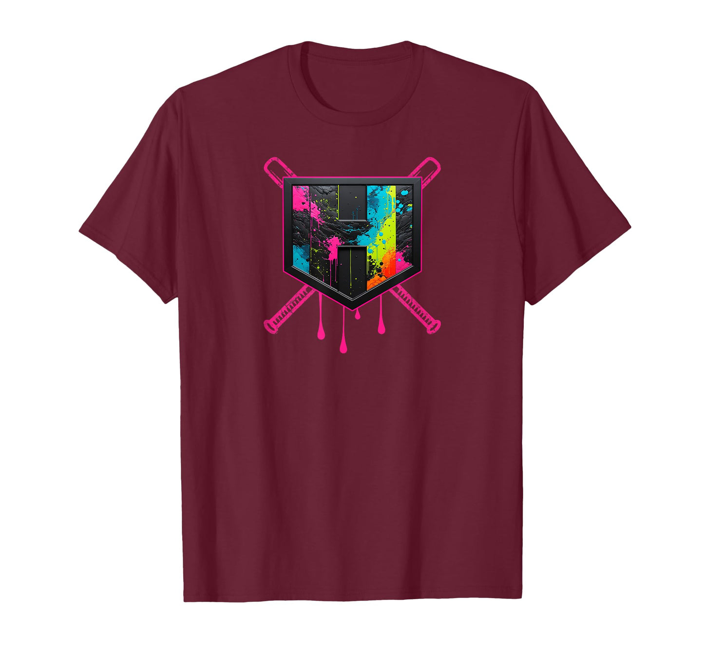 Hit Streak Softball Pink Splatter Drip Streak - Colorado T-Shirt