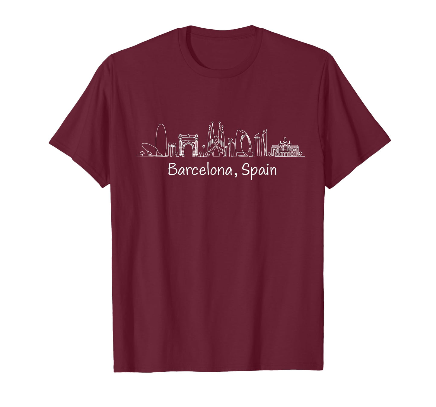 Souvenirs from Barcelona Spain Skyline Reminder Men Women T-Shirt