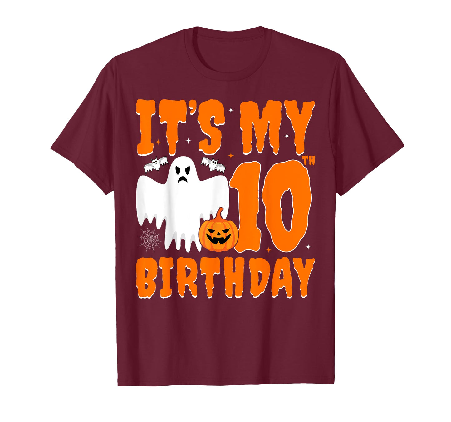 It's My 10th Birthday 10 Years Old Pumpkin Spooky Halloween T-Shirt