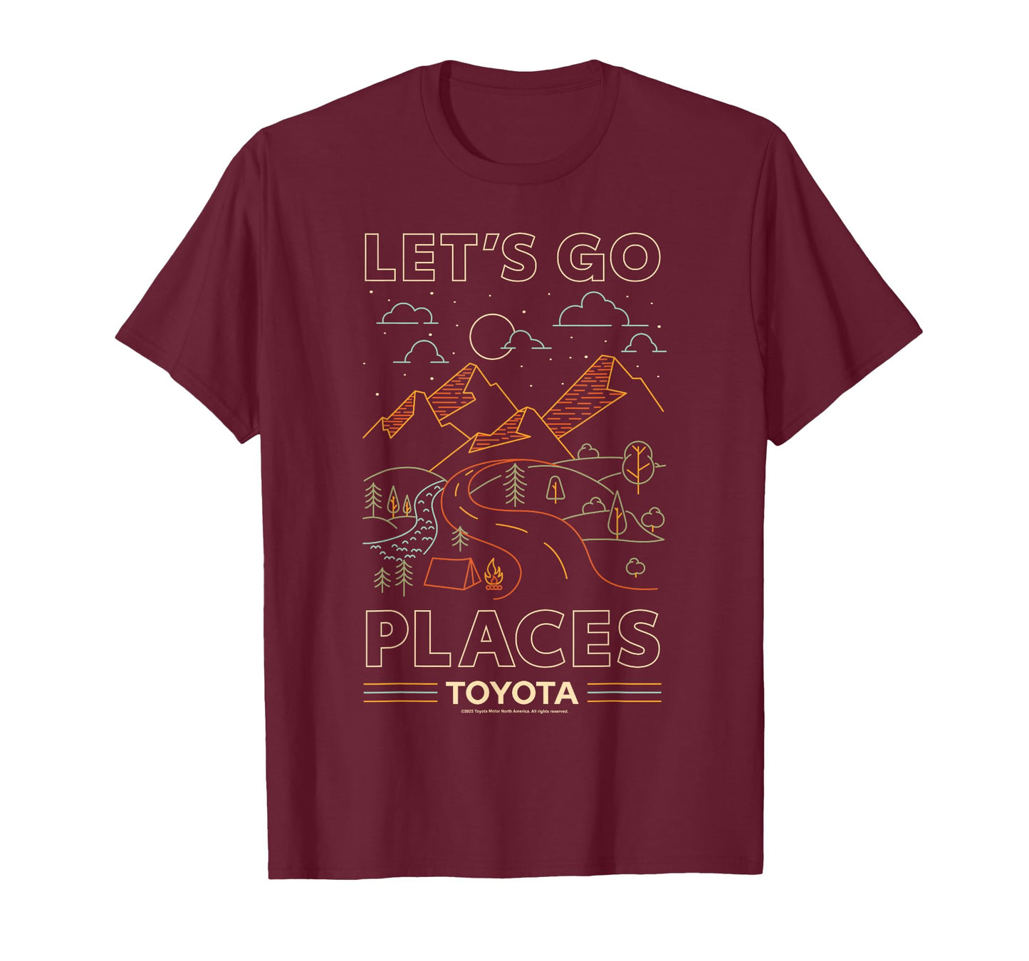 Toyota Let's Go Places Landscape Art Line Big Chest Poster T-Shirt