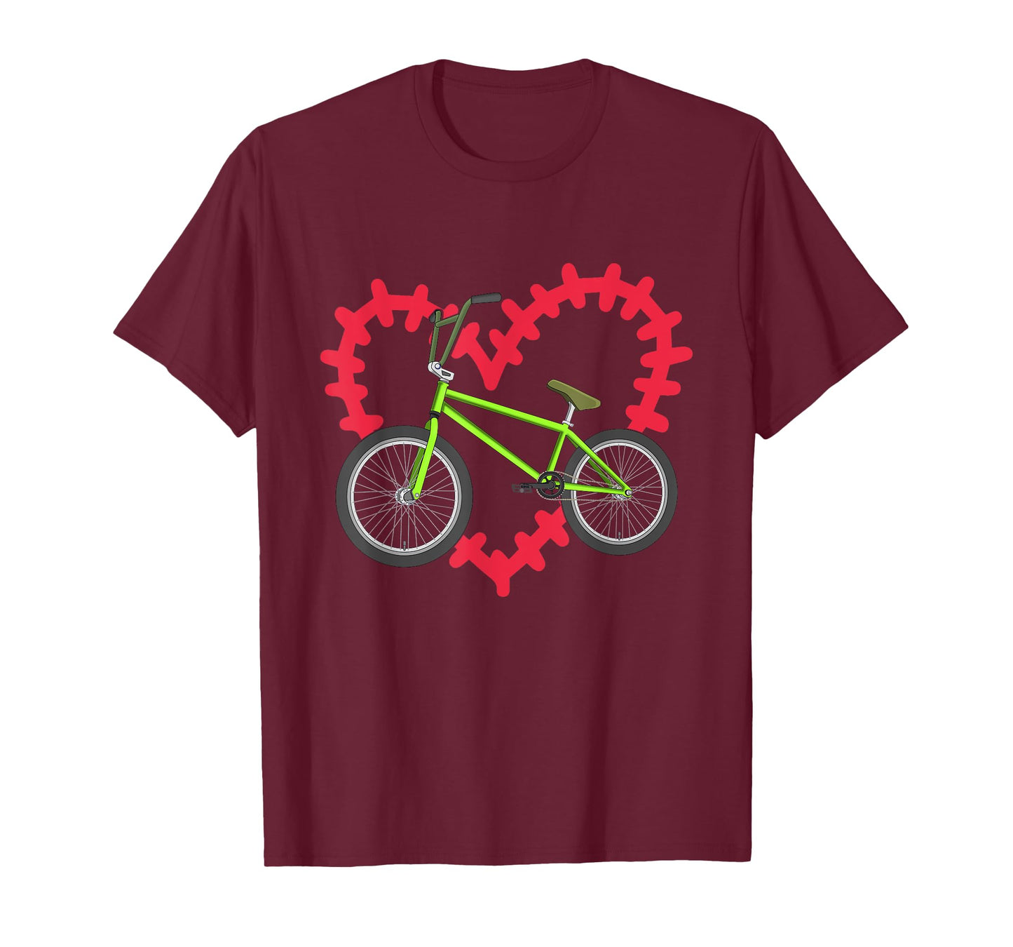 Valentines Day Gift Love BMX Biking Cyclist Heart Bicycle T-Shirt