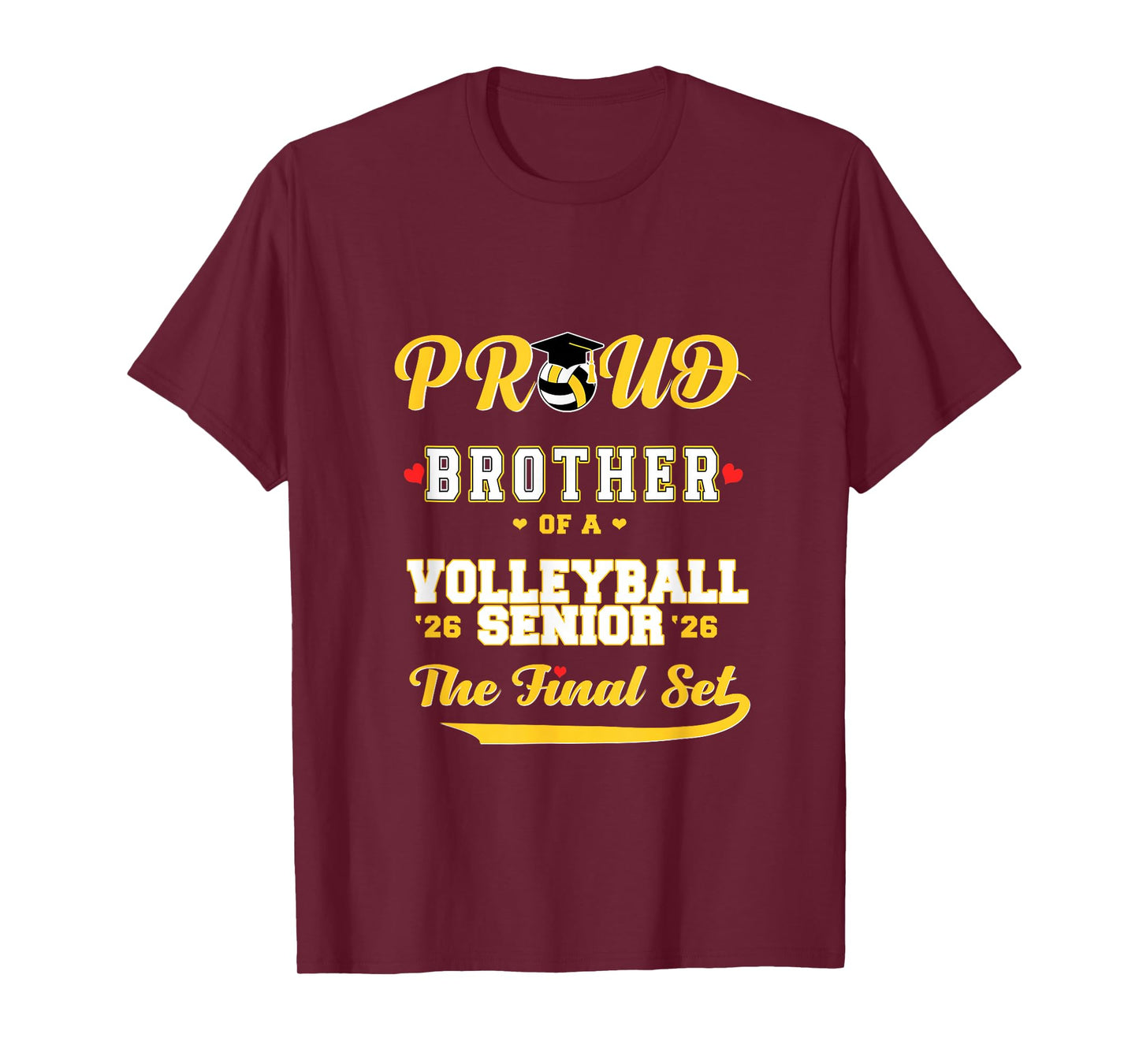 Cool Family '26 Graduation Volleyball Player Brother T-Shirt