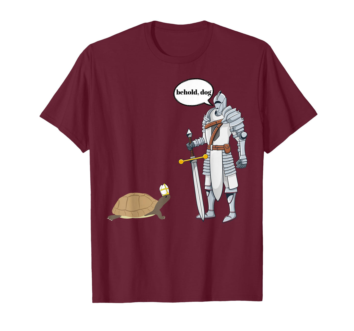 Behold Dog Funny Turtle Wearing A Priest Hat Hilarious Gamer T-Shirt