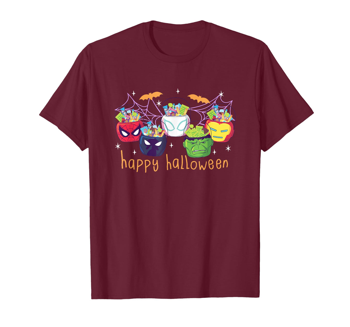 Marvel Halloween Avengers Themed Candy Buckets Retro T-Shirt