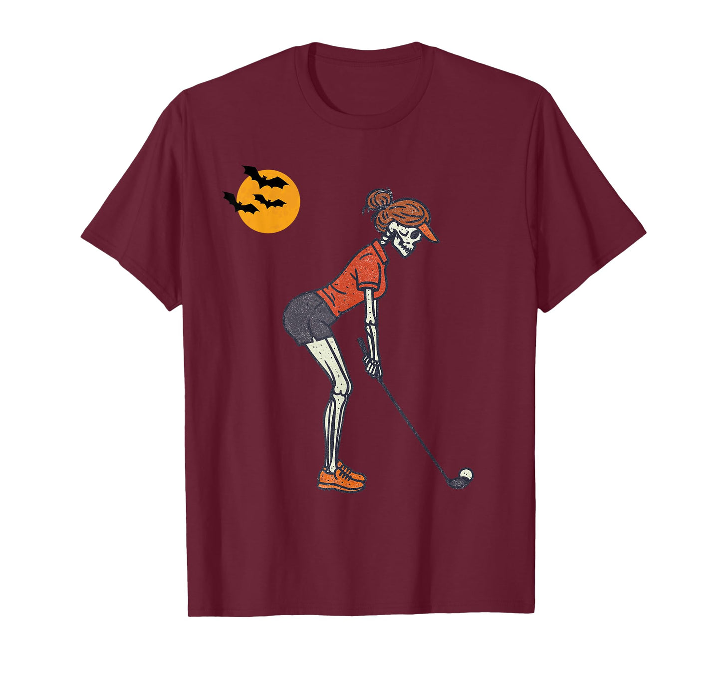 Halloween Women Golf Skeleton Funny Golf Halloween T-Shirt